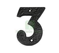 1PZ NUMERO CIVICO "3" IN FERRO NERO OPACO: