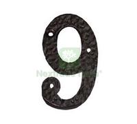 1PZ NUMERO CIVICO "9" IN FERRO NERO OPACO: