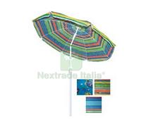 1PZ OMBRELLONE DA SPIAGGIA IN NYLON FANTASIA TONDO CM.200 COLORI ASSORTITI: