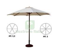 1PZ OMBRELLONE TONDO IN LEGNO Ø CM.300 PALO Ø MM.48 A 8 STECCHE COLORE AVANA: