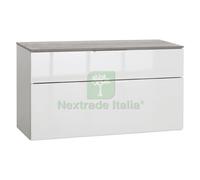 1PZ PANCA DOPPIO CASSETTO LINEA 'GALAVERNA' CM. 35 X 90 X H.50 CEMENTO BIANCO: