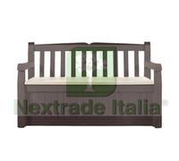 1PZ PANCHINA CONTENITORE DA GIARDINO EDEN MARRONE CM.140X60X84H: