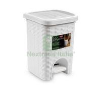 1PZ PATTUMIERA BAGNO ELEGANCE LT. 6 CM. 20,5X20,5X28 H COL. BIANCO: