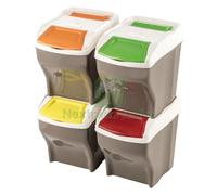 1PZ PATTUMIERA RACCOLTA DIFFERENZIATA SET 'POKER PLUS' 27 LT. CM 30 X 40 X 37,5: