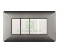 1PZ PLACCA EASY MOD. MATIX ALLUMINIO NOTTE 4P: