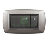 1PZ PLACCA LIFE MOD. LIVING PLAST.ACCIAIO SAT. 4P: