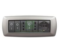 1PZ PLACCA LIFE MOD. LIVING PLASTICA ACCIAIO SATINATO 7POSTI: