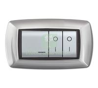 1PZ PLACCA LIFE MOD.LIVING PLASTICA ALLUMINIO CHIARO 4 POSTI: