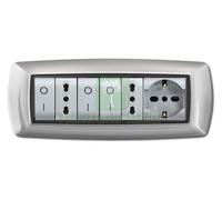 1PZ PLACCA LIFE MOD. LIVING PLASTICA ALLUMINIO CHIARO 7POSTI: