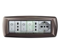 1PZ PLACCA LIFE MOD. LIVING PLASTICA ,COLORE IN ALLUMINIO NOTTE 7POSTI: