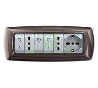 1PZ PLACCA LIFE MOD. LIVING PLASTICA ,COLORE IN ALLUMINIO NOTTE 7POSTI: