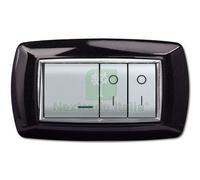 1PZ PLACCA LIFE MOD. LIVING PLASTICA NERO GLITTER 4POSTI: