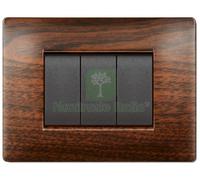 1PZ PLACCA LIFE Q MODELLO LIVING LEGNO SCURO 4 POSTI: