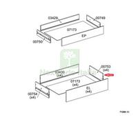 1PZ R LATERALE CASSETTO 00753 X KIT CASSETTIERA 5C NOVA 77X40X107 BIANCA: