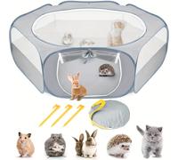 1pz Recinto Pieghevole Traspirante per Animali Domestici con Laterale, Portatile per Piccoli Animali, Materiale PE, Montaggio Facile, Recinto Pieghevole per Animali Domestici