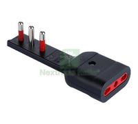 1PZ ROSI ADATTATORE 90 ULTRAPIATTO 16A 2 POLI + TERRA PRESA BIPASSO NERA: