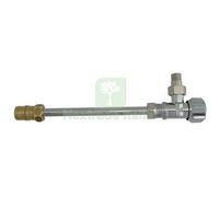1PZ RUBINETTO A SQUADRA X CASSETTA WC + CANNA OTTONE NICHELATO 3 8M: