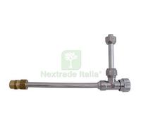1PZ RUBINETTO A SQUADRA X CASSETTA WC + DOPPIA CANNA OTTONE NICHELATO 3 8M: