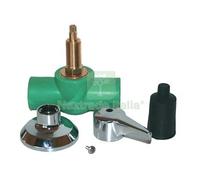 1PZ RUBINETTO ARRESTO + LEVA PPR A SALDARE VERDE MM 20: