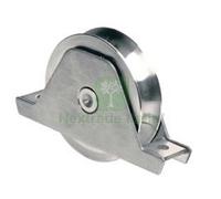 1PZ RUOTA CANCELLI GOLA SEMITONDA CON SUPPORTO ART.337 Ø MM.120 SUPPORTO MM.185: