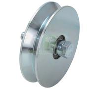 1PZ RUOTA CANCELLO A FISSARE GOLA V 407 COMBI ZINCATA + DOPPIO CUSCINETTO MM 14: