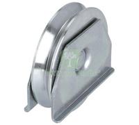 1PZ RUOTA CANCELLO A SALDARE GOLA V 417 COMBI ZINCATA SUPPORTO LATERALE + CUSCI: