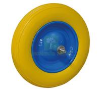 1PZ RUOTA POLIURETANICA PER CARRIOLA INTERNO MM 125 PERNO CORTO: