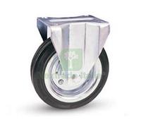 1PZ RUOTE INDUSTRIALI IN GOMMA CON PIASTRA FISSA "80A" Ø MM.160X40 PIASTRA MM.1: