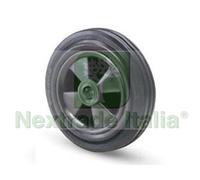 1PZ RUOTE INDUSTRIALI SEMPLICI FLANGIA TERMOPLASTICA IN GOMMA "112B" Ø MM.200X5: