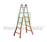 1PZ SCALA TELESCOPICA "PEPPINA" IN ACCIAIO 4+4 GR. APERTA CM.376H. CM.48X16X115: