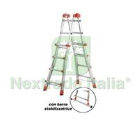 1PZ SCALA TELESCOPICA "PEPPINA" IN ALLUMINIO EN 131 4+4 GR. APERTA CM.378H. CM.: