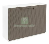 1PZ SCARPIERA MODULARE RATTAN BIANCO TORTORA CM 51X17,3 H.CM 40,1: