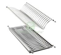 1PZ SCOLAPIATTI SCOLABICCHIERI ACCIAIO INOX CON VASCHETTA L.CM 80: