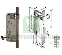 1PZ SERRATURA A BUSSOLA DA INFILARE BORDO TONDO BRONZATO MM.50 BORDO ACCIAIO BR: