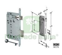 1PZ SERRATURA A BUSSOLA DA INFILARE BORDO TONDO CROMO SATINATO MM.50 BORDO ACCI: