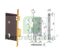 1PZ SERRATURA DA INFILARE A CILINDRO 2 MANDATE BORDO QUADRO 5C110 MM.50 (5C1105: