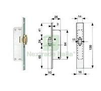 1PZ SERRATURA DA INFILARE PER MONTANTI SOLO RULLO 902 MM.14 (902.14.1):