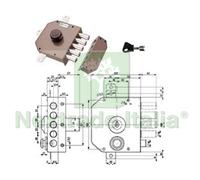 1PZ SERRATURA QUINTUPLICE APPLICARE SENZA SCROCCO CON POMOLO A POMPA 30641 MM.6:
