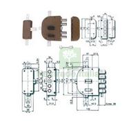 1PZ SERRATURA QUINTUPLICE DA APPLICARE CON SCROCCO DOPPIA MAPPA 2350 MM.60 DX (: