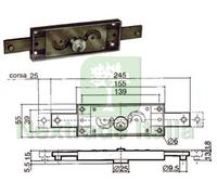 1PZ SERRATURA SERRANDA CENTRALE CILINDRO FISSO TONDO 6211 (6211.000):