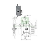 1PZ SERRATURA TRIPLICE APPLIC. CON SCROCCO DOPPIA MAPPA BLINDATE REVERS. 2655 C:
