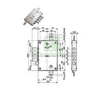 1PZ SERRATURA TRIPLICE APPLICARE CON SCROCCO DM BLINDATE 52571 28 MM.63 SX (525: