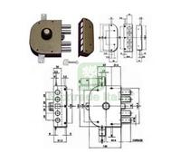 1PZ SERRATURA TRIPLICE DA APPLICARE CON POMOLO E SCROCCO A POMPA 3250P MM.60 DX: