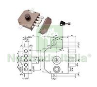 1PZ SERRATURA TRIPLICE DA APPLICARE CON SCROCCO CON POMOLO A POMPA 30631 MM.60 :