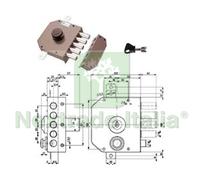 1PZ SERRATURA TRIPLICE DA APPLICARE SENZA SCROCCO CON POMOLO A POMPA 30621 MM.6: