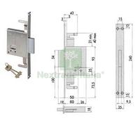 1PZ SERRATURA TRIPLICE DA INFILARE DOPPIA MAPPA 57226 KA MM.60 C 1 CH. CIF. UNI: