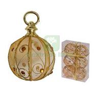 1PZ SFERE TONDE IN RETE COLORE ORO Ø MM.80 IN CONF. PZ.6: