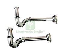 1PZ SIFONE A "S" IN OTTONE CROMATO GR. 1":