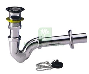 1PZ SIFONE IN OTTONE CROMATO A ESSE SENZA PILETTA MIS. 1: