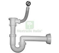 1PZ SIFONE PER LAVATOIO RESINA CON PILIPROPILENE E TROPPO PIENO: